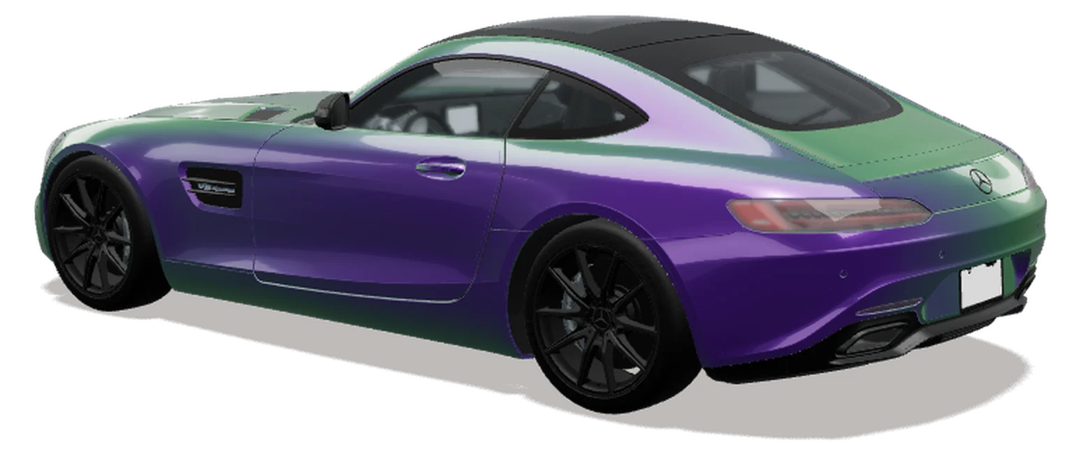 Mercedes-AMG GT wrapped in KPMF Purple Green Iridescent